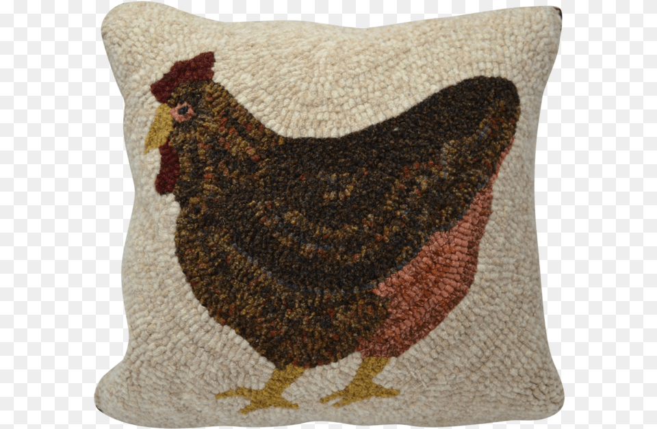 Laying Hen Hooked Decor Pillow Laying Hen Hooked Decor Chicken, Home Decor, Cushion, Rug, Glove Free Transparent Png