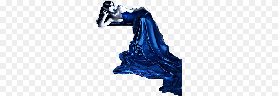 Layingdown Bluedress Girl Woman Female Lady Remixit Figurine, Formal Wear, Clothing, Dress, Fashion Free Transparent Png