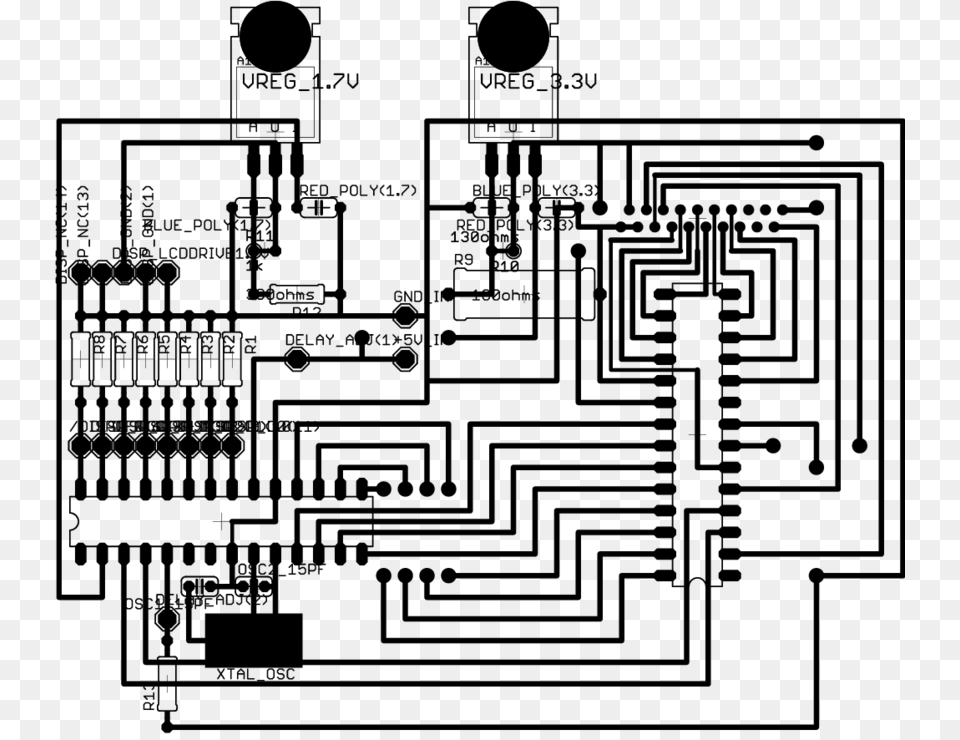 Layout For The Printed Circuit Board Housing The Two Diagram, Gray Png Image
