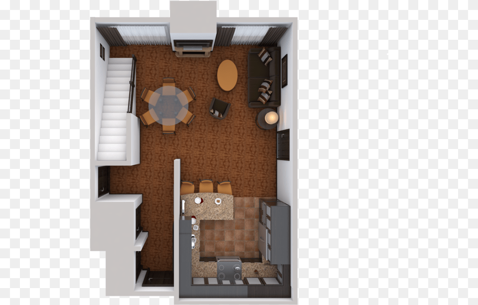 Layout Of Bi Level 1 Bedroom Suite Floor Plan, Interior Design, Indoors, Architecture, Living Room Free Transparent Png