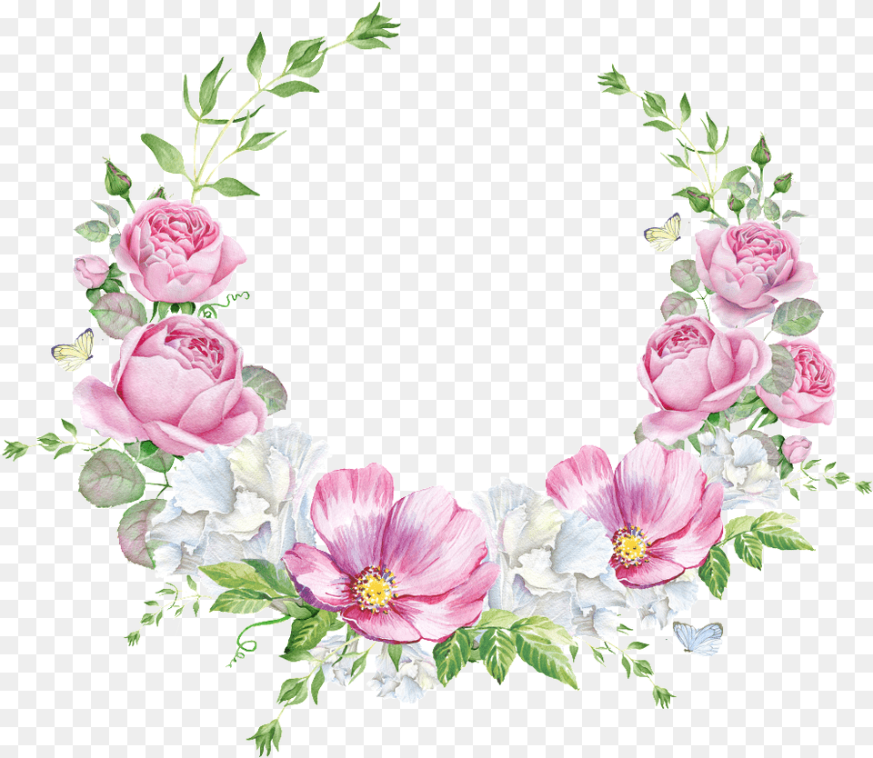 Layout Wedding Background Wall Pattern Pink Flower Border Circle, Plant, Rose, Art, Floral Design Free Png