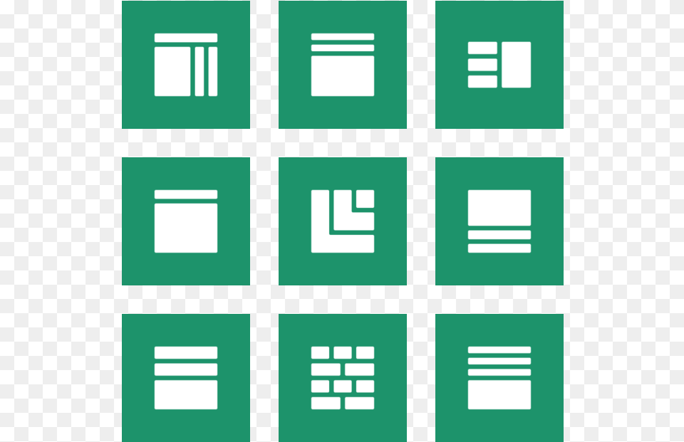 Layouts Rounded Icon In Style Flat Square White On Cara Kait Sarung Bantal, Scoreboard, Green, Pattern, Art Png