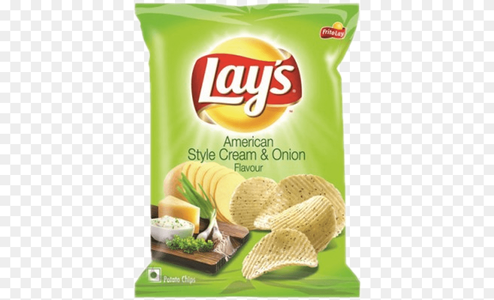 Lays American Style Cream And Onion, Food, Snack, Bread, Lunch Png Image