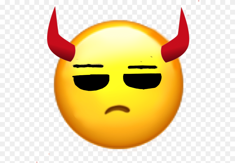 Lazy Demon Demon Emoji Horns Eyes Freetoremix Smiley, Nature, Outdoors, Sky, Person Png Image