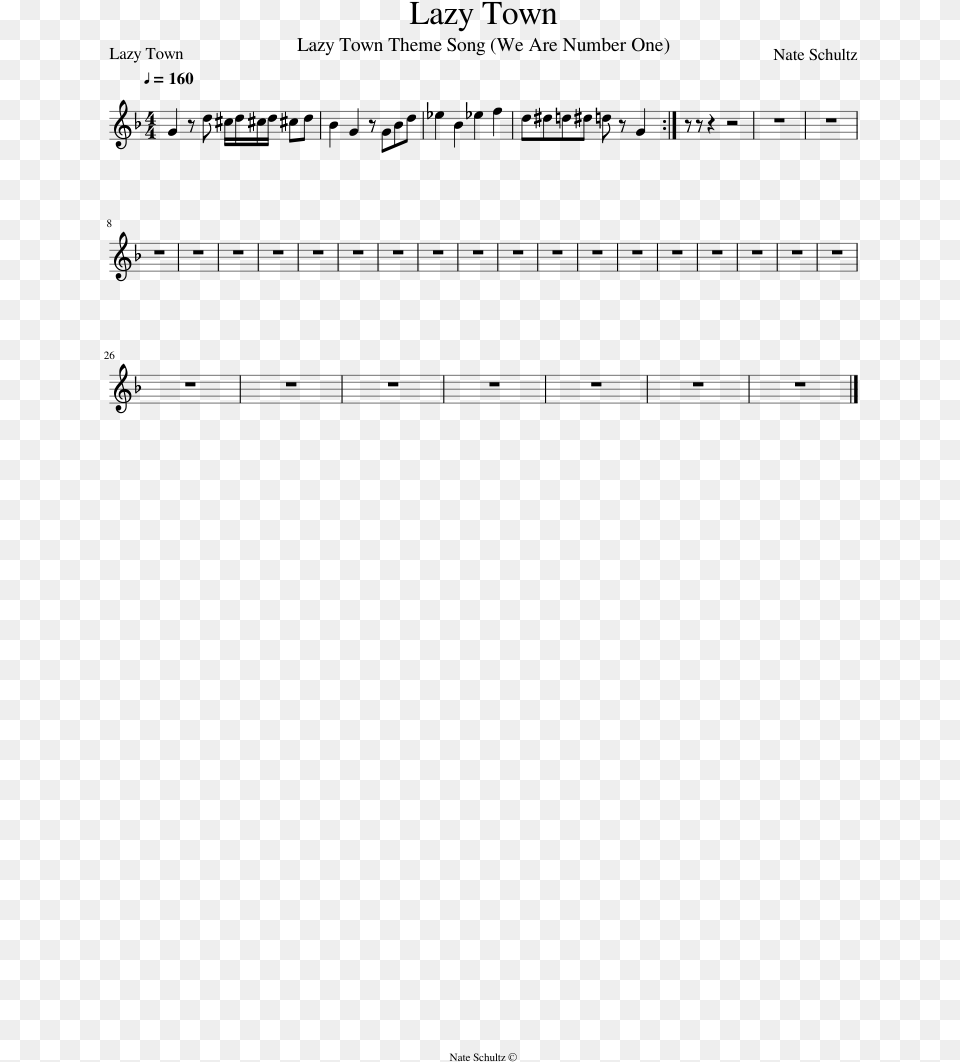 Lazy Town Song Bahay Kubo Music Sheet, Gray Png