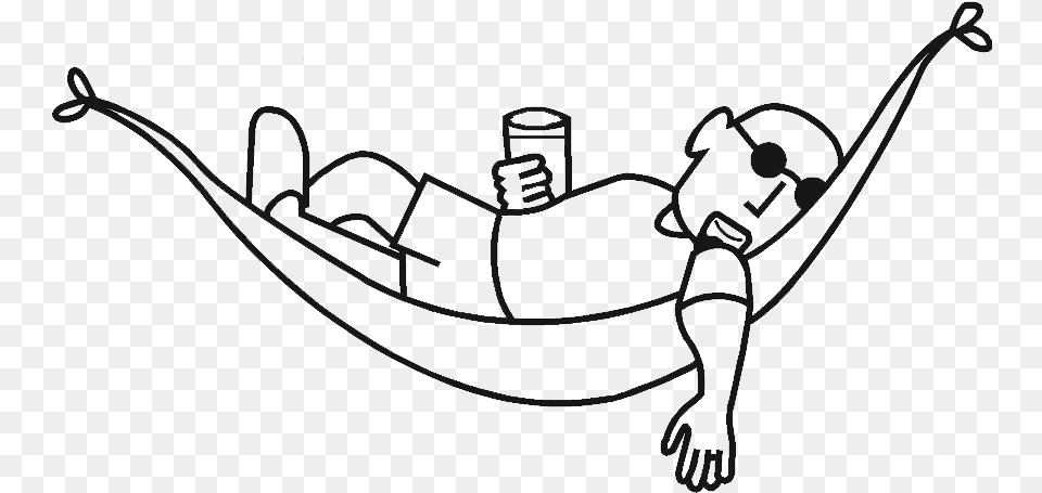 Lazy Worker Girl Lazy Black And White, Furniture, Hammock Free Transparent Png