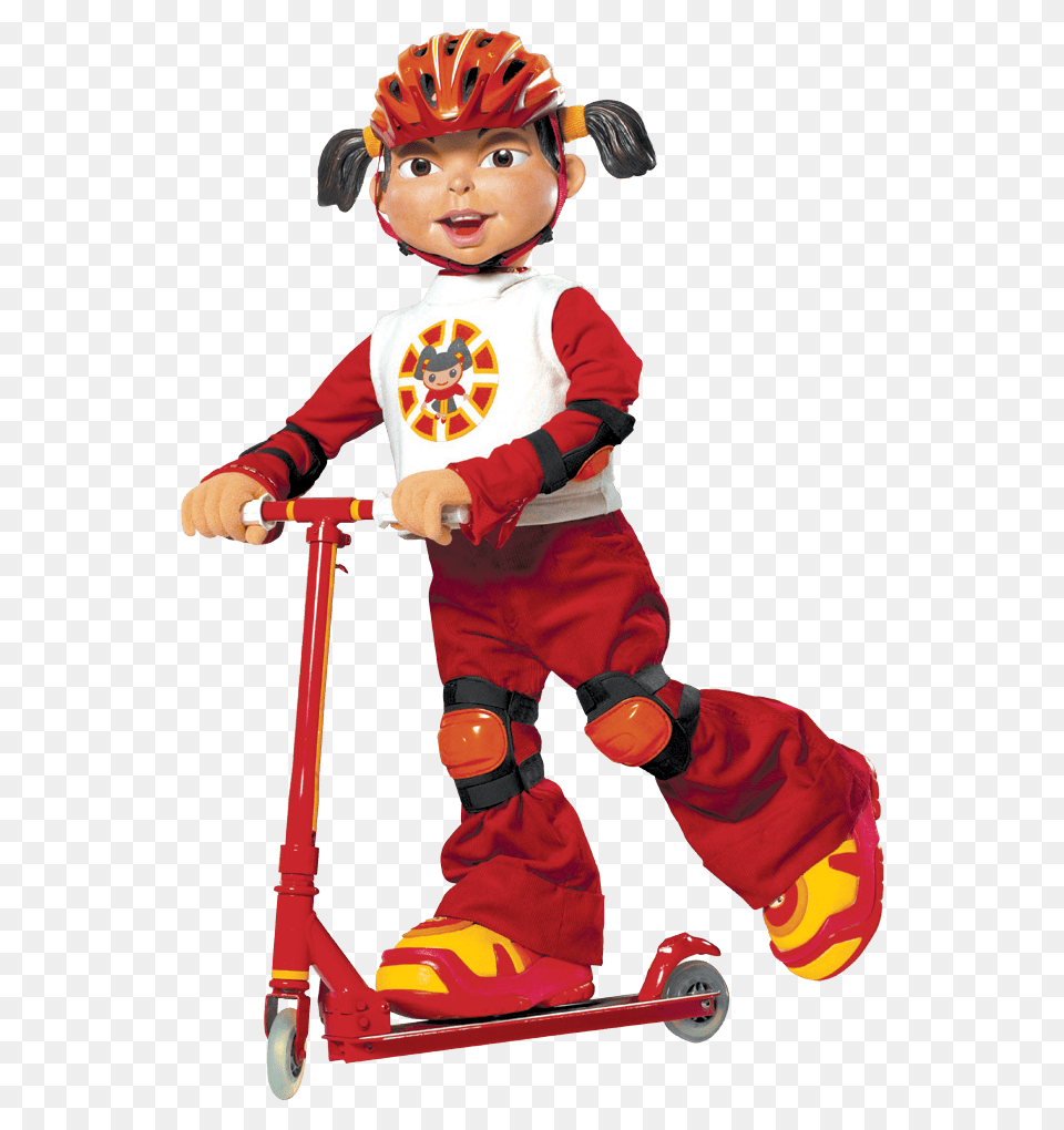 Lazytown Trixie On Scooter, Vehicle, Transportation, E-scooter, Baby Free Png Download