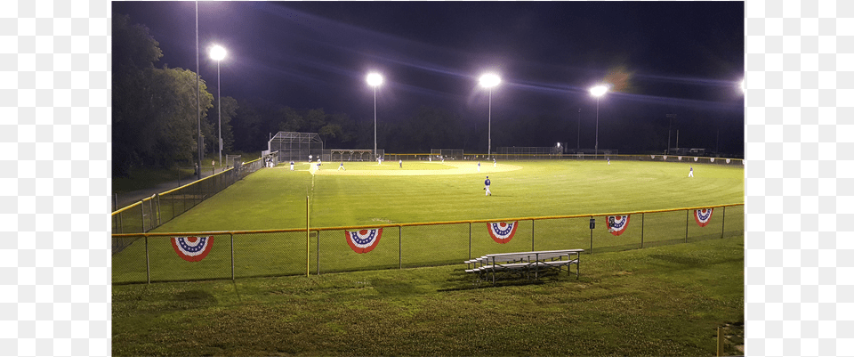 Lcll Under The Lights, Field, Bench, Furniture, Person Free Png Download