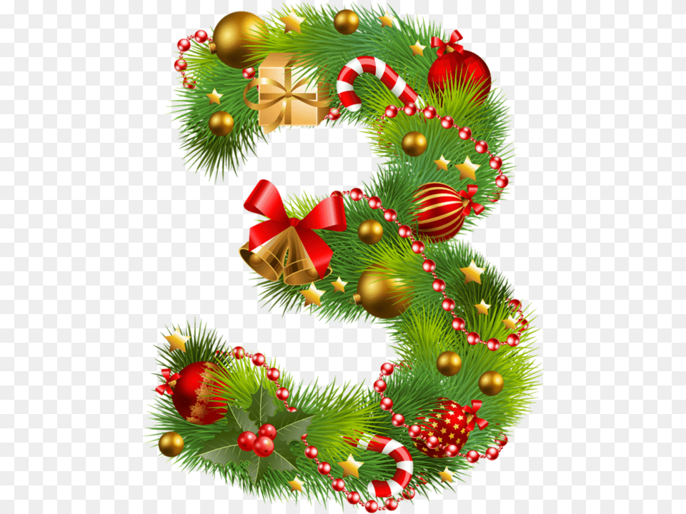 Le Chiffre 3 Va Bientt Tre Supprim Christmas Number Clipart, Text, Plant Free Png Download