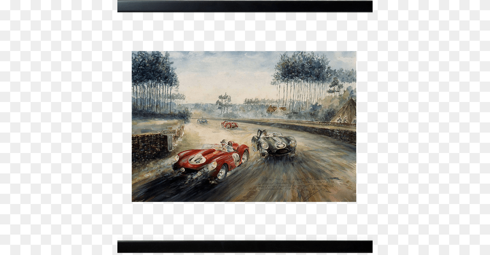 Le Mans 1958 Black Frame 1958 24 Hours Of Le Mans, Art, Painting, Car, Transportation Png