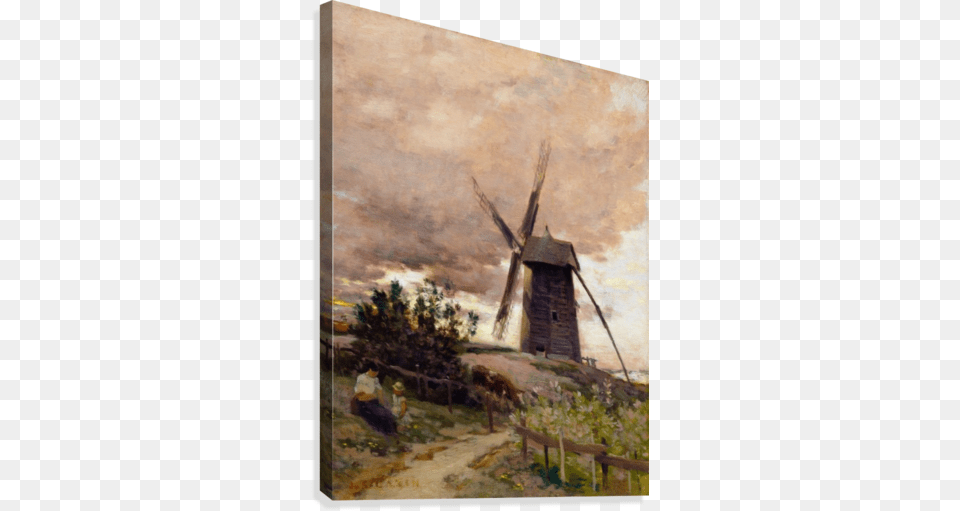 Le Moulin A Vent Canvas Print Jean Charles Cazin, Art, Painting, Person, Outdoors Free Png Download