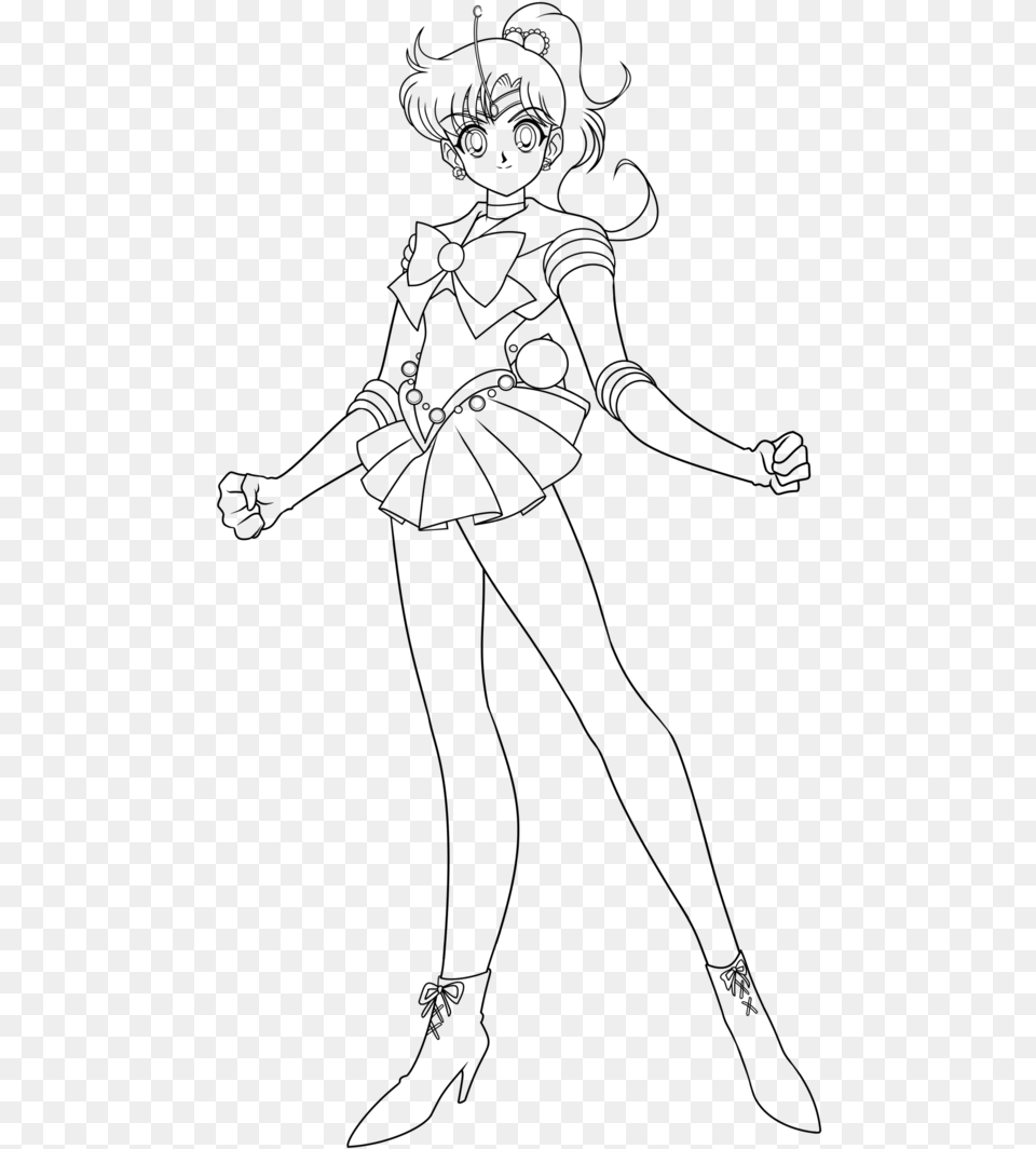 Le Sailor Moon Jupiter Drawing, Gray Free Transparent Png