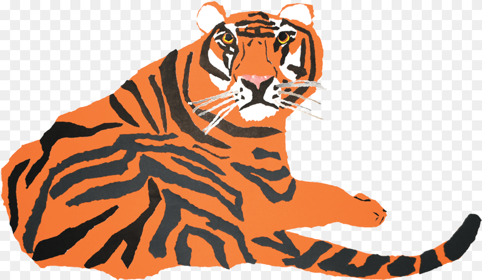 Le Tigre Collage Work Tiger With Paper, Animal, Mammal, Wildlife Png Image