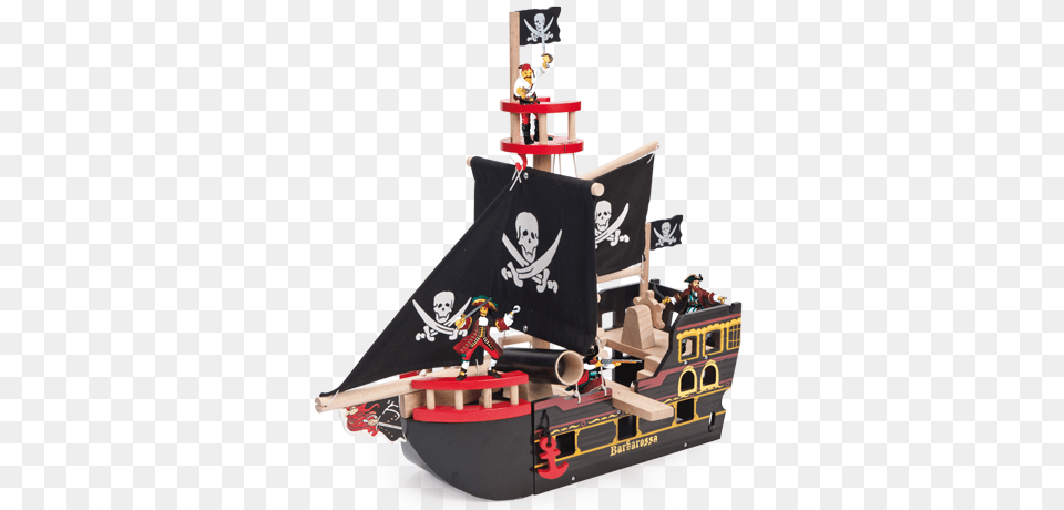 Le Toy Van Pirate Ship Enchanted Years, Person, Barge, Boat, Transportation Png Image