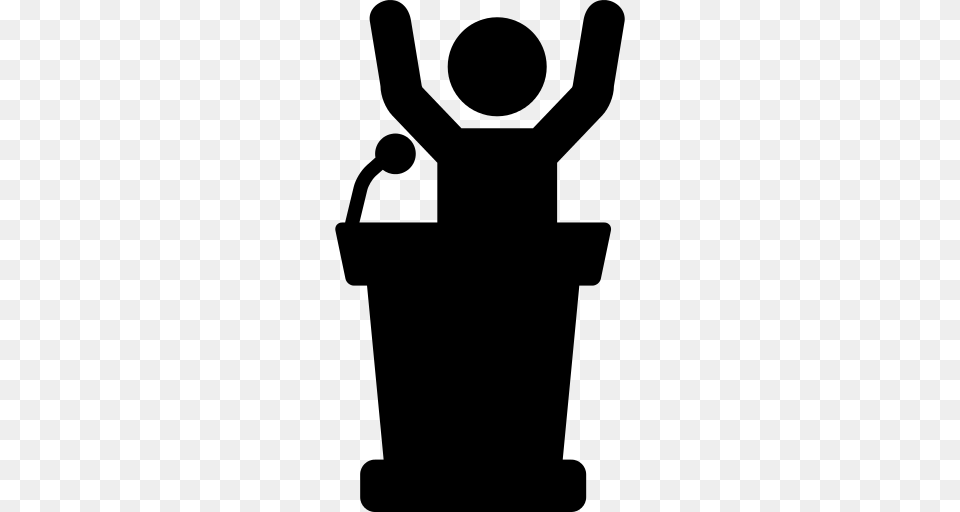 Leader Speech Icon, Gray Png Image