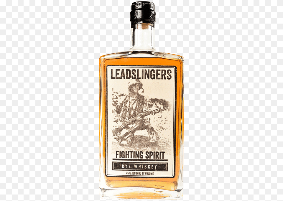 Leadslingers Fighting Spirit Rye Whiskey, Alcohol, Beverage, Liquor, Person Free Transparent Png