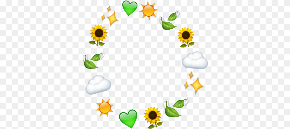Leaf Emoji Flower Sun Heart Cloud Aesthetic Cartoon Flower Aesthetic, Plant, Sunflower, Person Free Transparent Png