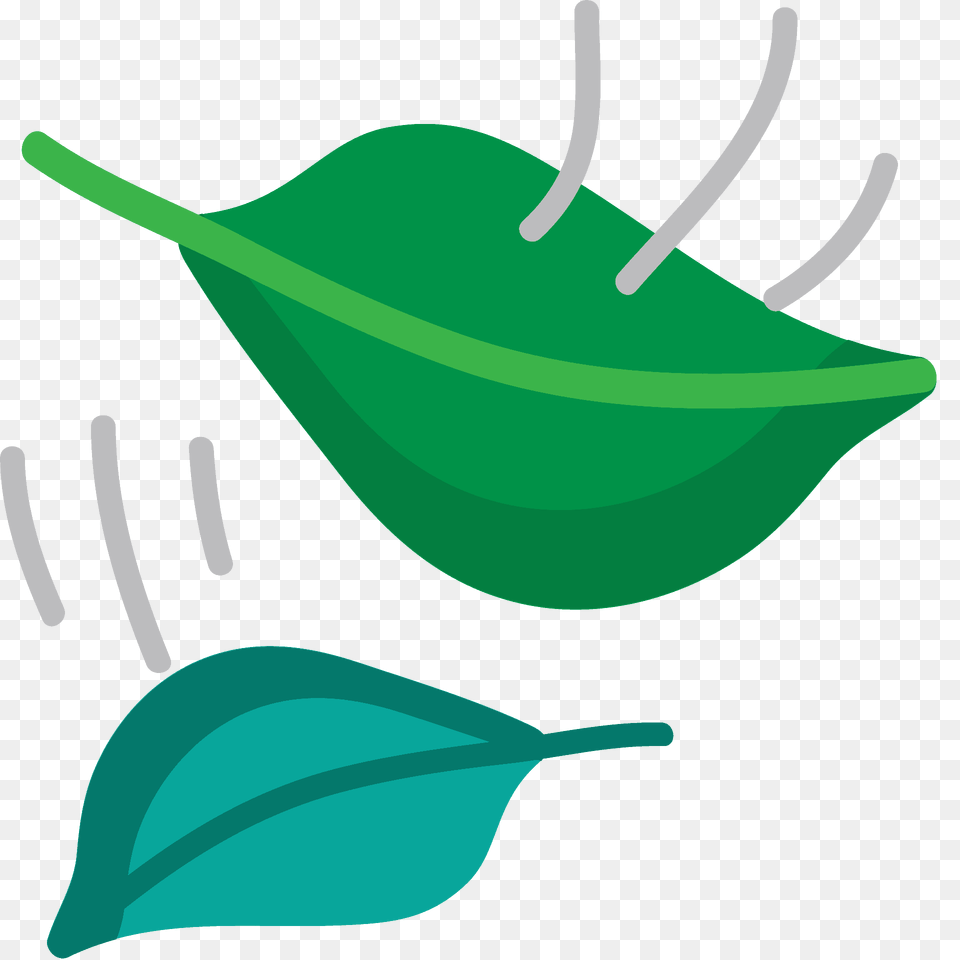 Leaf Fluttering In Wind Emoji Clipart, Clothing, Hat, Cutlery, Bowl Free Png