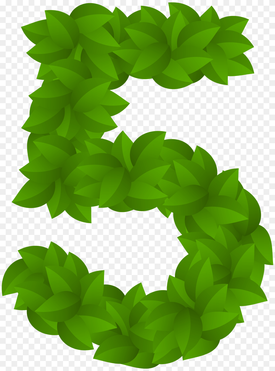 Leaf Number Five Green Clip Art, Grass, Moss, Plant, Vegetation Free Png