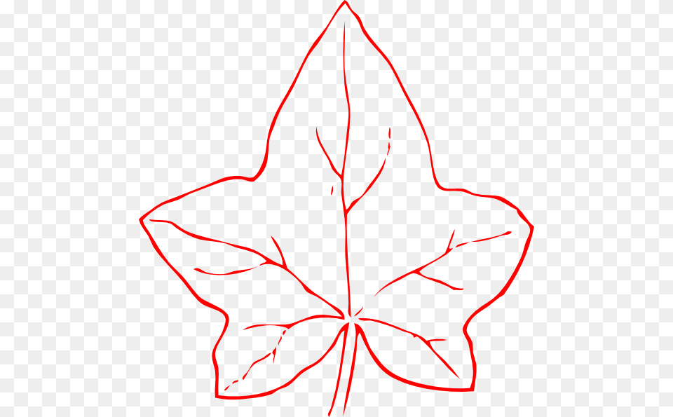 Leaf Red Outline Clip Art At Clker, Plant, Maple Leaf, Animal, Fish Free Png Download