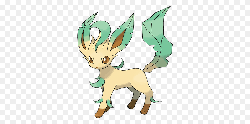 Leafeon, Art, Animal, Cat, Mammal Free Png Download