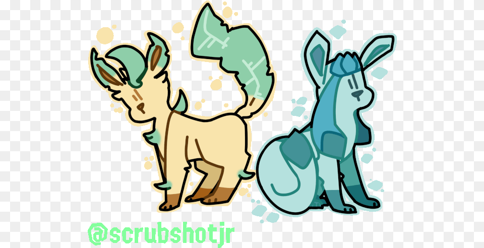 Leafeon And Glaceon Pokmon Ultra Sun Moon Amino Animal Figure, Mammal, Baby, Person Free Png