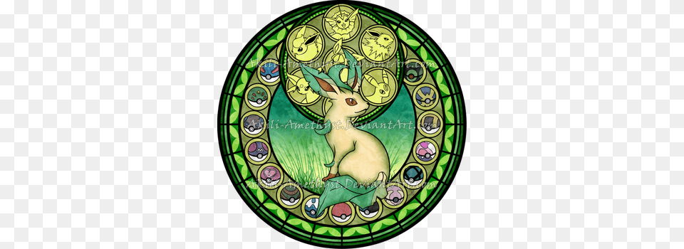Leafeon By Akili Amethyst Akili Amethyst Com Pokemon, Art, Stained Glass, Disk Png