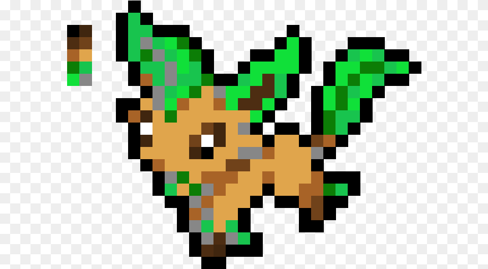 Leafeon Grid Paint Pokemon Pixel Art On Grid And Easy, Lighting Png