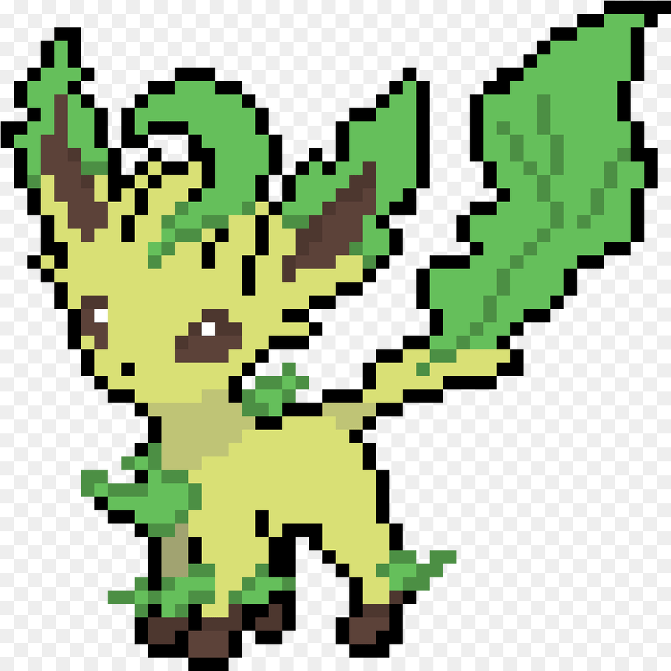 Leafeon Pixel Art Embroidery Pokemon Free Png