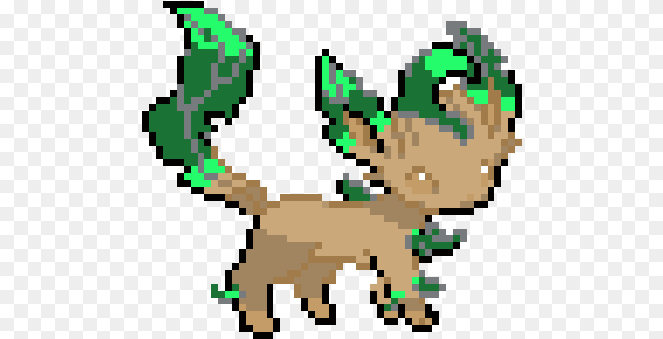 Leafeon Pixel Art Maker Pokemon Pixel Art Leafeon, Animal, Canine, Mammal, Pet Png Image