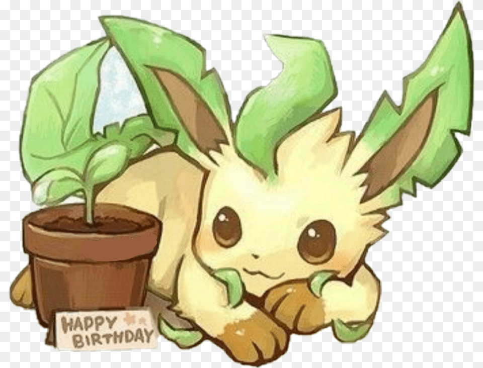 Leafeon Pokemon Planta Naturaleza Kawaii Green Kawaii Leafeon, Leaf, Plant, Potted Plant, Herbal Png