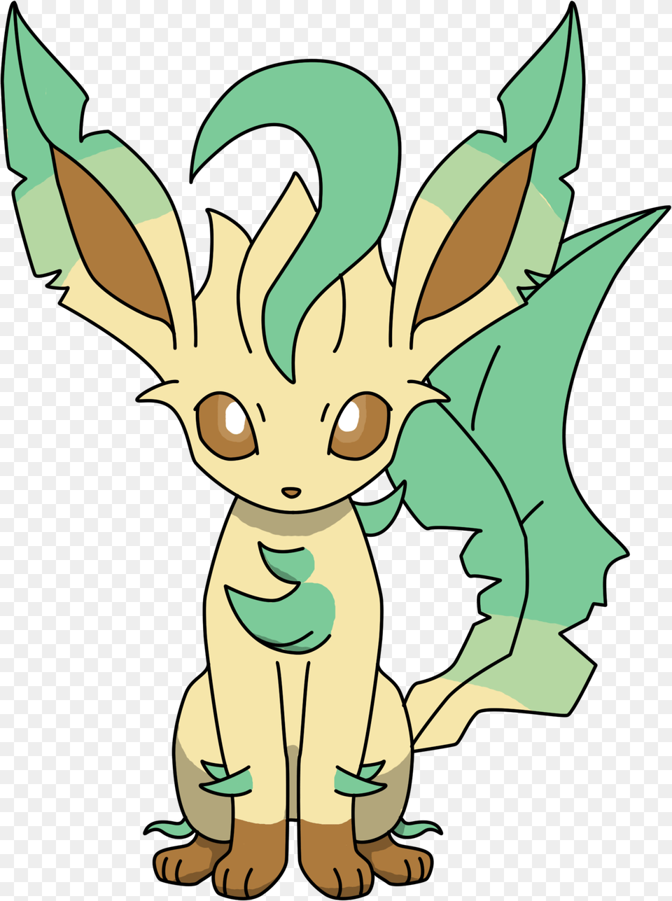 Leafeon Sitting By Proteusiii Pokemon Leafeon, Baby, Person, Art Free Png