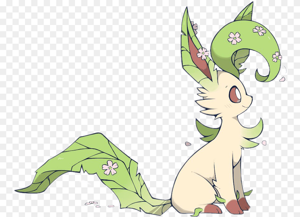 Leafeon Sticker By Mast Cherry Blossom Leafeon, Baby, Person, Cartoon Png