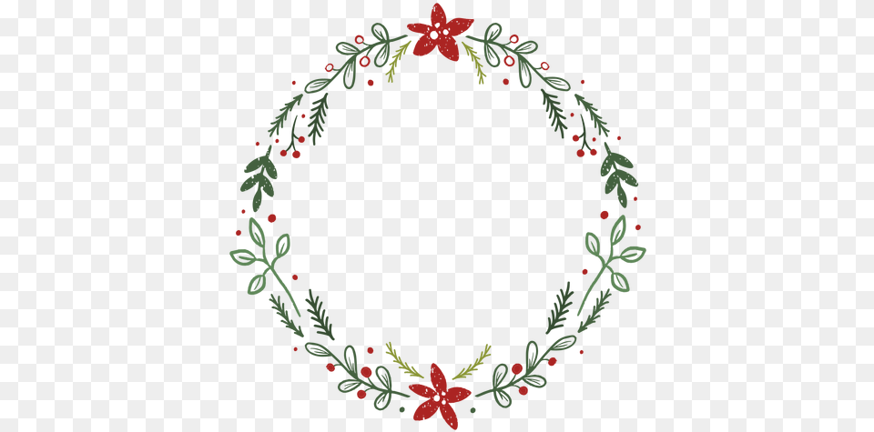 Leafy Christmas Wreath U0026 Svg Vector File Simple Christmas Wreath Svg, Pattern, Embroidery, Art, Floral Design Free Transparent Png
