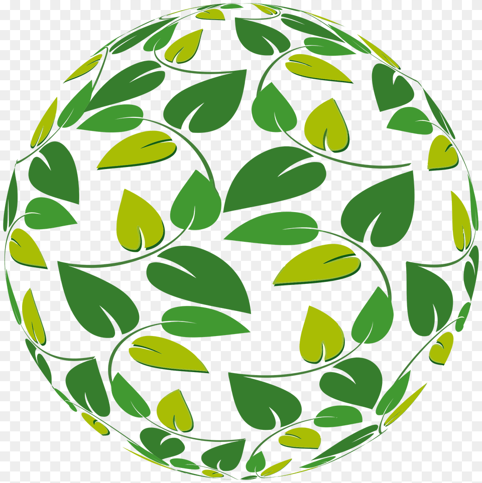 Leafy Sphere Clipart, Green, Pattern Png