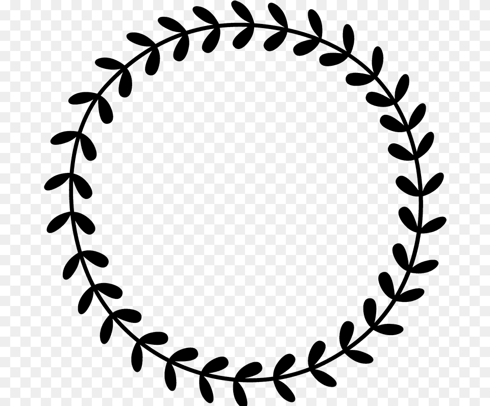 Leafy Wreath Rubber Border Leaf Border Black And White, Oval, Pattern Free Transparent Png