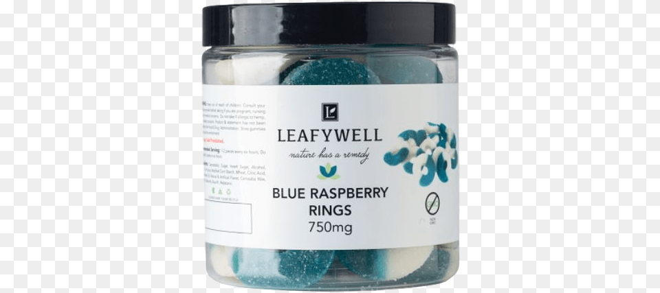 Leafywell 750 Mg Cbd Blue Raspberry Rings Cosmetics, Jar, Business Card, Paper, Text Free Png
