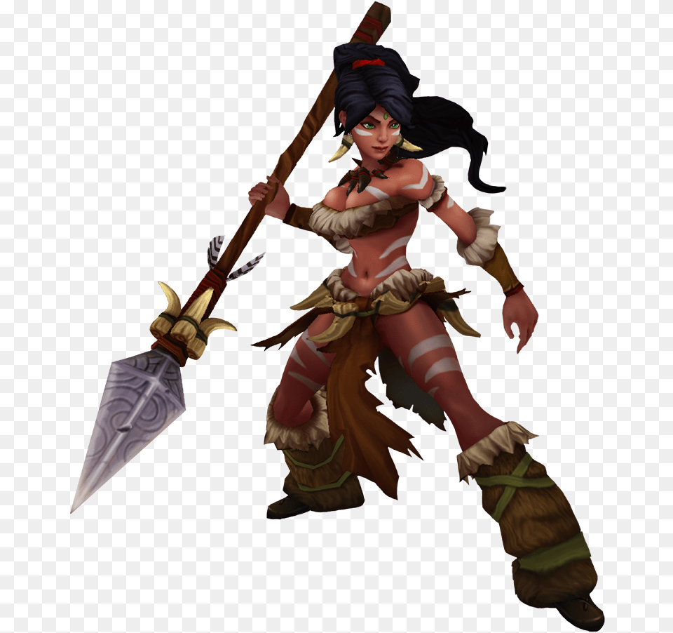 League Of Legends Nidalee Model, Person, Head, Face, Weapon Free Png Download