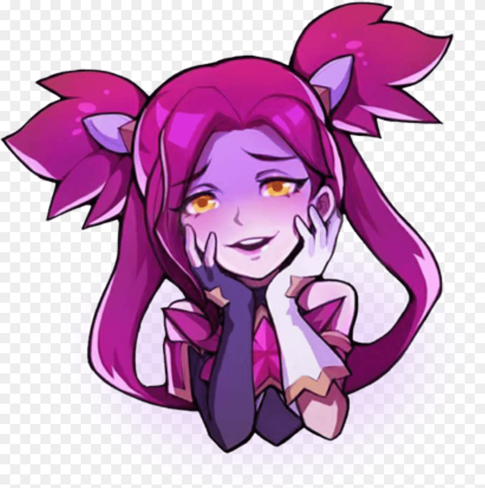 Leagueoflegends Lol Yandere Yuno Jinx Jinxleagueoflegen Star Guardian Jinx Sticker, Book, Comics, Publication, Purple Png