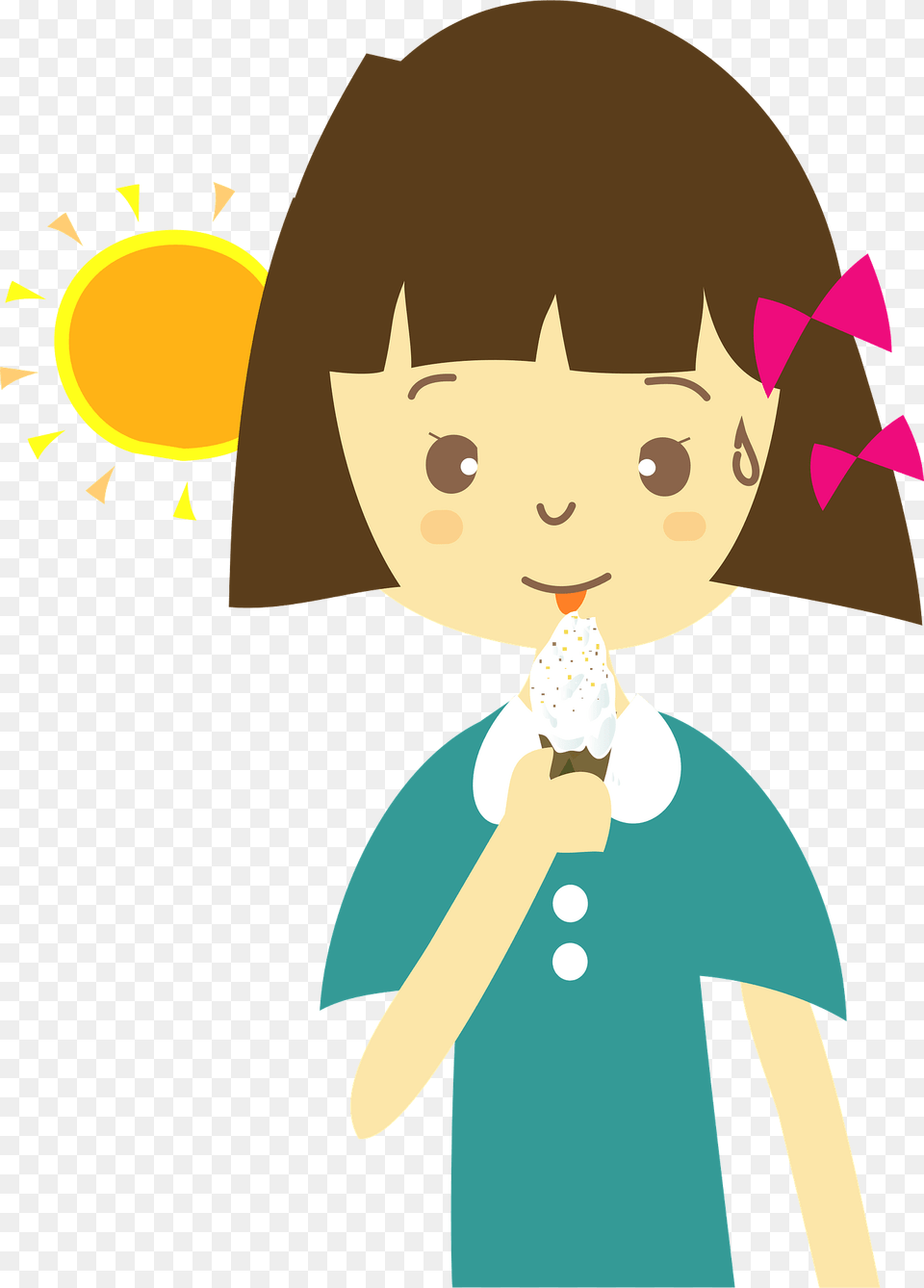 Leah Girl Is Eating Soft Serve Clipart, Baby, Person, Cream, Dessert Png