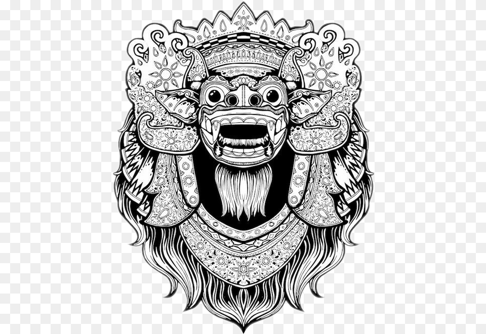 Leak Bali Barong Drawing, Art, Doodle, Emblem, Symbol Png Image