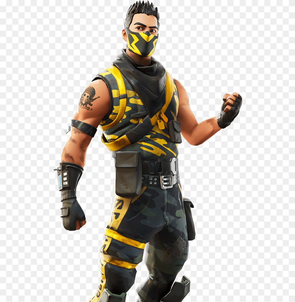 Leaked Skin Black And Yellow Fortnite Skin, Person, Clothing, Costume, Man Png Image