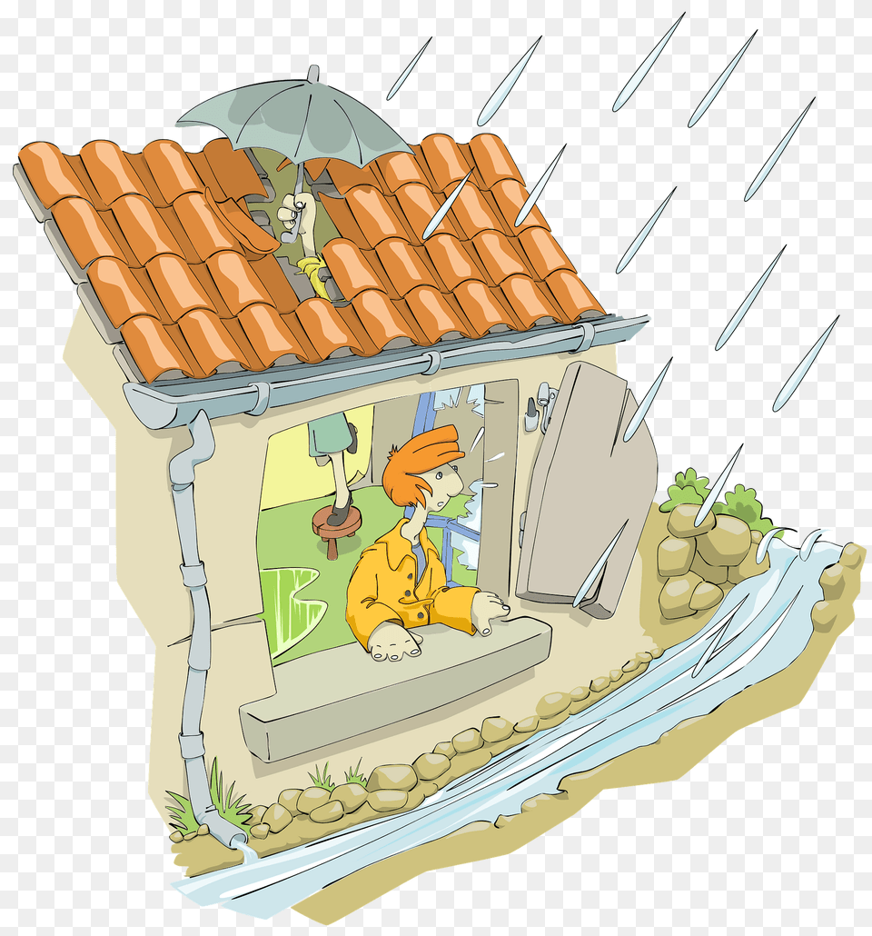 Leaky House Clipart, Architecture, Building, Roof, Housing Png