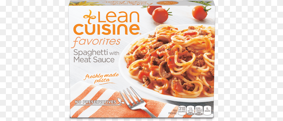 Lean Cuisine Spaghetti With Meat Sauce, Food, Pasta, Cutlery, Fork Png