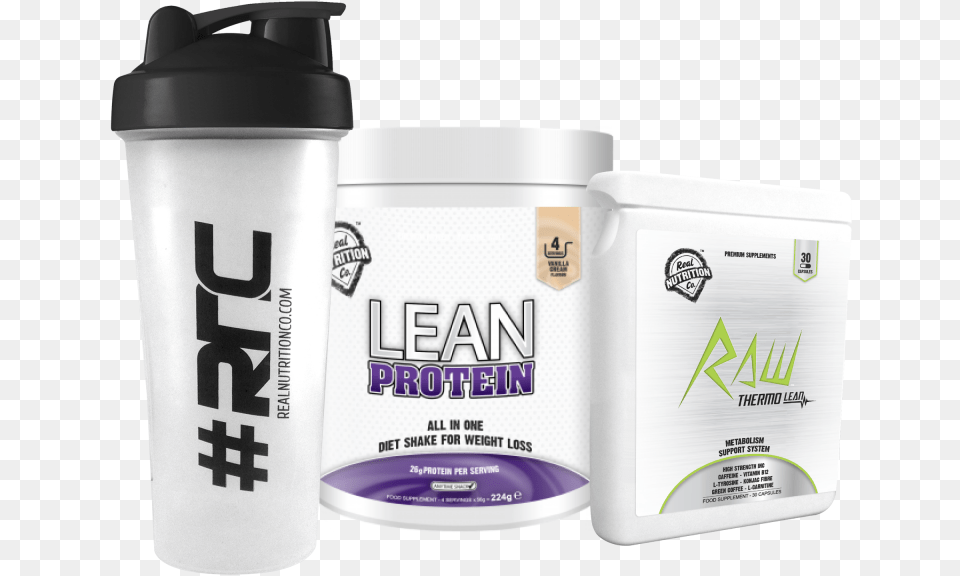 Lean Protein Diet Starter Pack Whey Protein Shakes Real Training Water Bottle, Shaker, Can, Tin Png Image