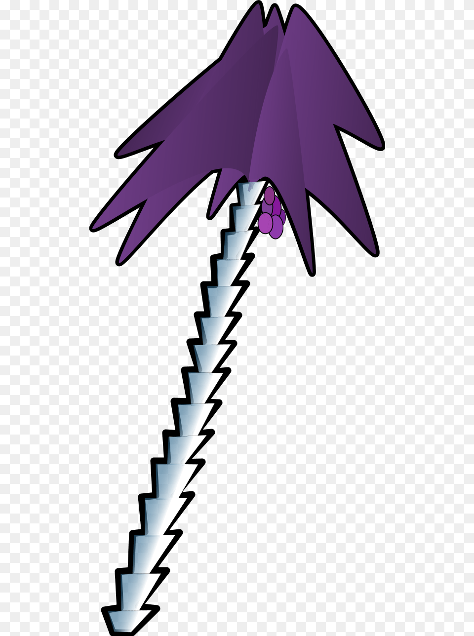 Leaning Palm Tree Ascii Palm Tree, Purple, Sword, Weapon, Blade Free Png