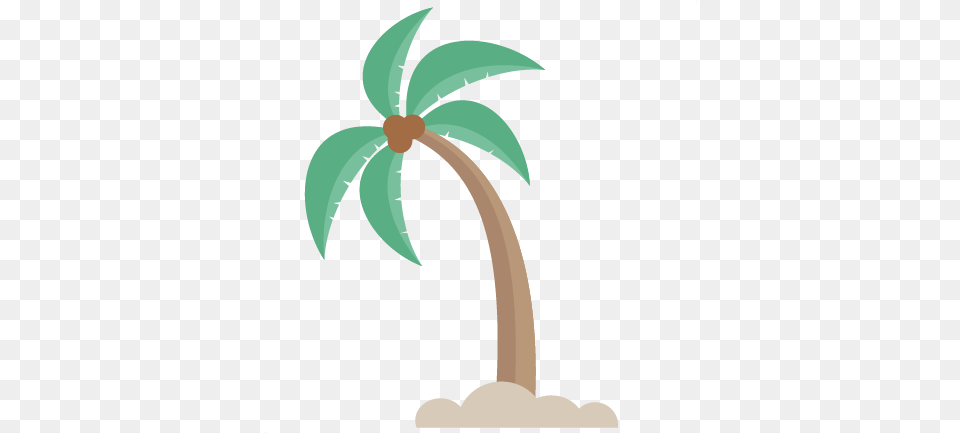 Leaning Palm Tree Svg Cut Files For Scrapbooking Beach Cute Palm Tree, Palm Tree, Plant Free Transparent Png