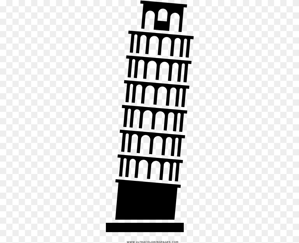 Leaning Tower Of Pisa Coloring, Gray Png
