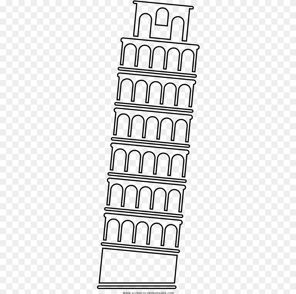 Leaning Tower Of Pisa Coloring, Gray Png