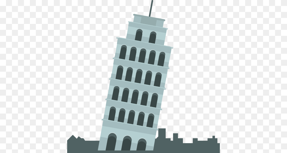 Leaning Tower Of Pisa Icon, Architecture, Bell Tower, Building, City Png Image